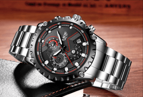 watches : Horloge Heren Zwart - Militair Stalen in van Pantino