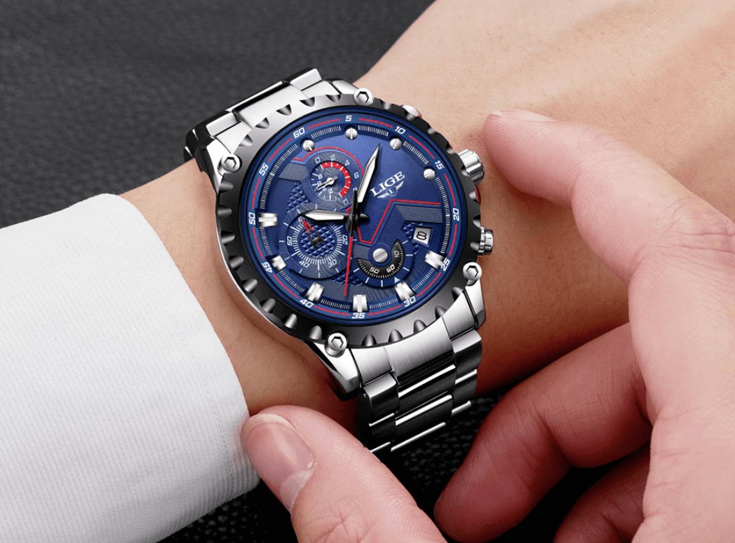 watches : Horloge Heren Zwart - Militair Stalen in van Pantino