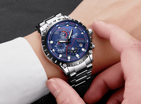 watches : Horloge Heren Zwart - Militair Stalen in van Pantino