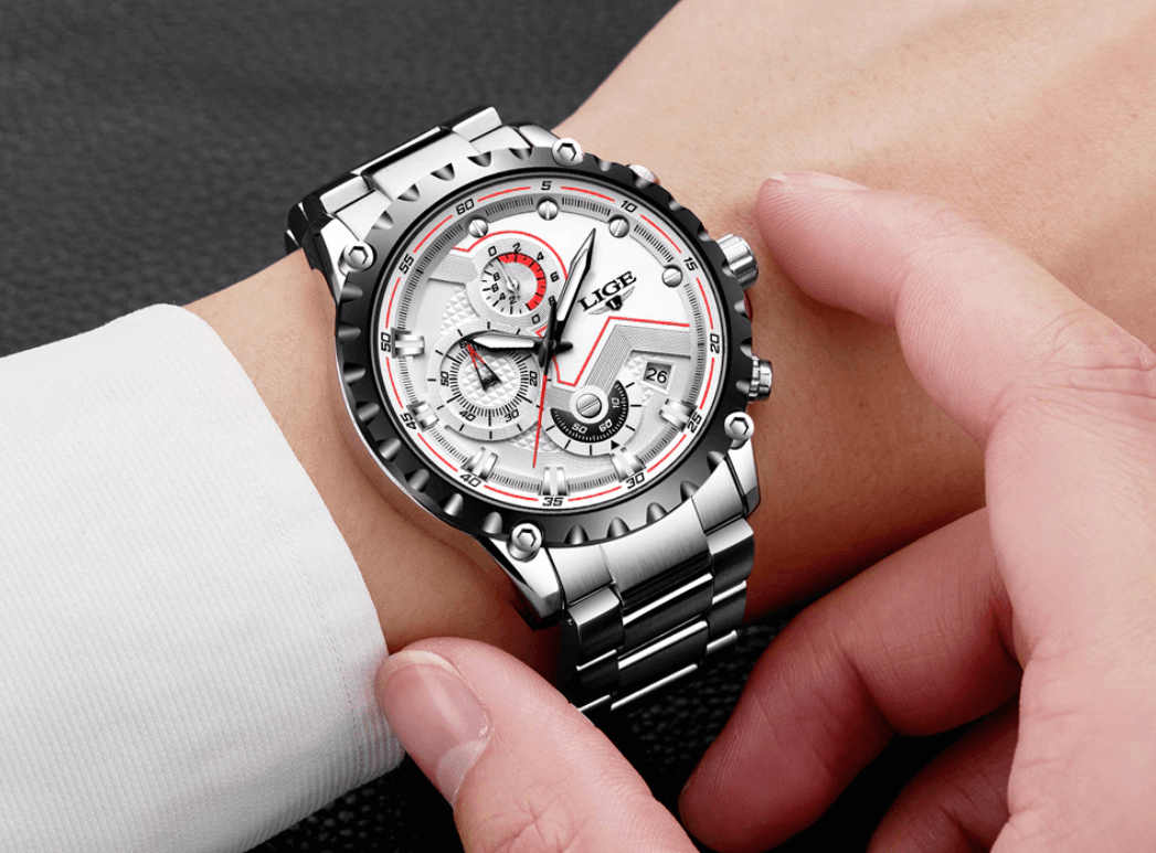 watches : Horloge Heren Zwart - Militair Stalen in van Pantino