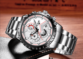 watches : Horloge Heren Zwart - Militair Stalen in van Pantino