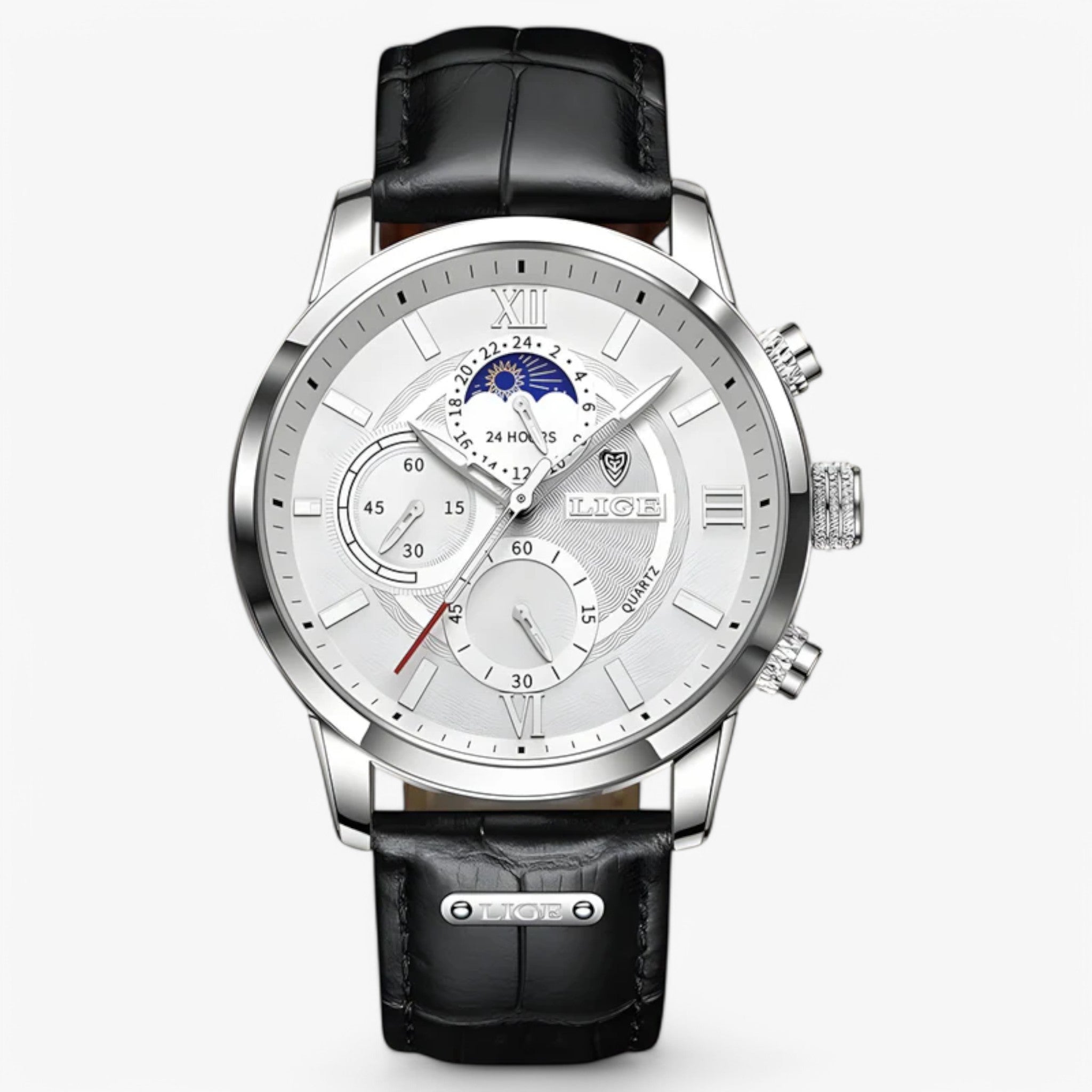 watches : Horloge Heren Wit Goud - Herenhorloge in Zilver Wit van Pantino