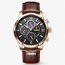watches : Horloge Heren Wit Goud - Herenhorloge in Zwart Goud van Pantino