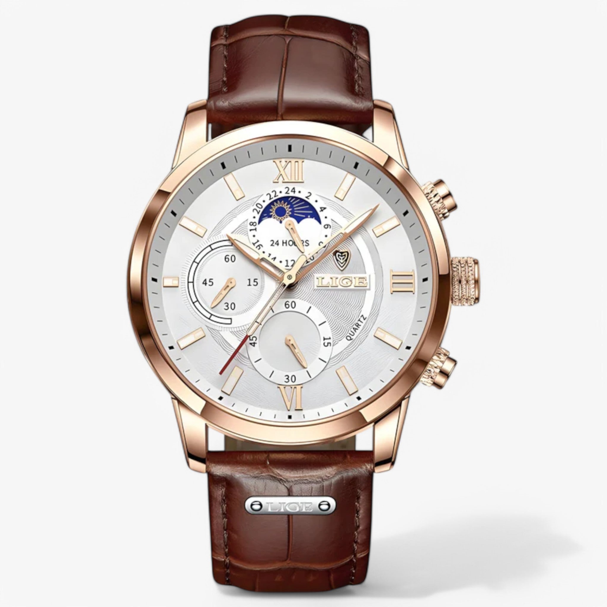 watches : Horloge Heren Wit Goud - Herenhorloge in Wit Goud van Pantino