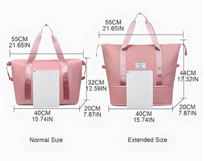bags : Waterdichte Reistas Dames Zwart - Lichte Capaciteit Reizen - Nylon in van Pantino
