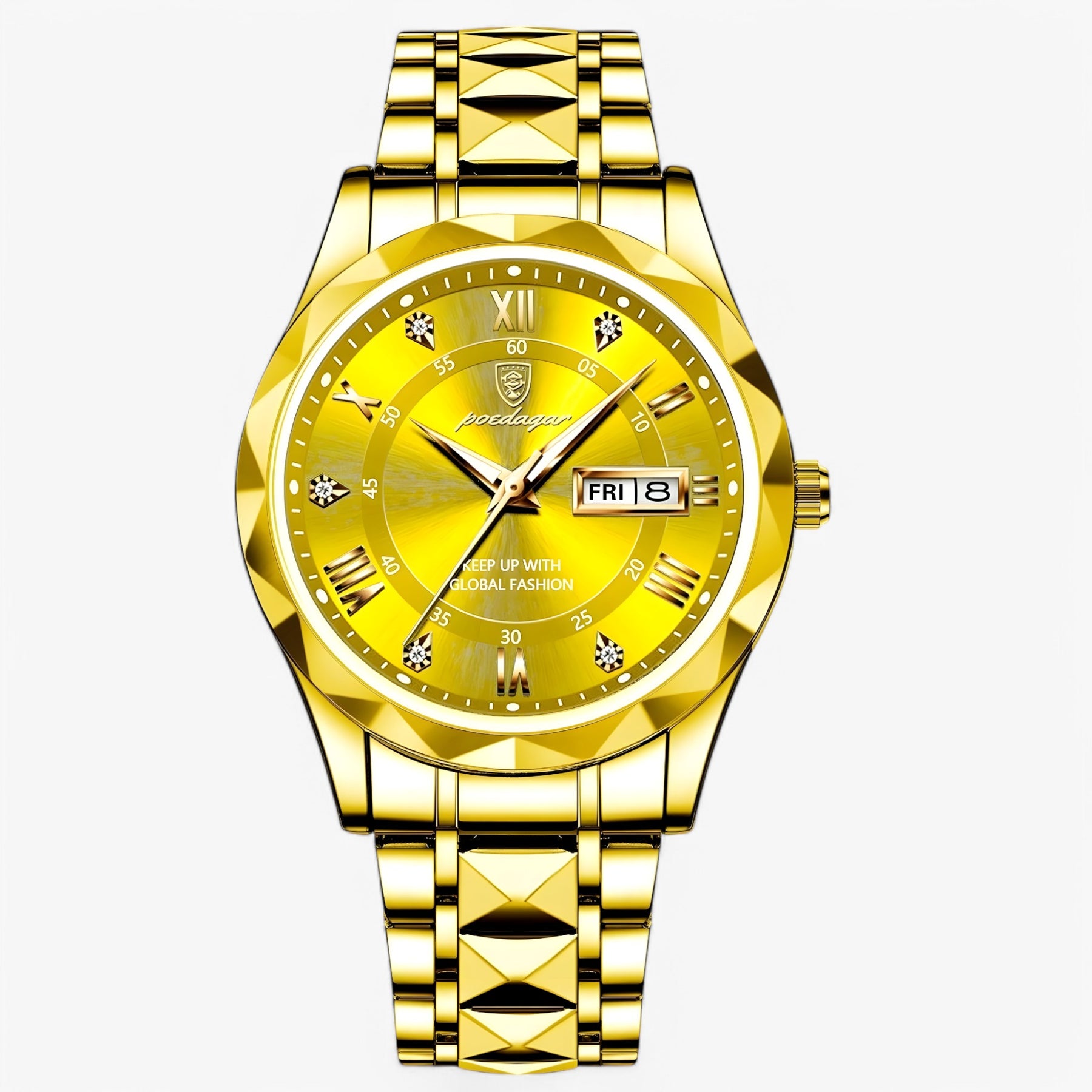 watches : Heren Automatisch Horloge Zilverblauw - Klassiek Polshorloge met Blauwe Lederen Band 40mm in Goud van Pantino