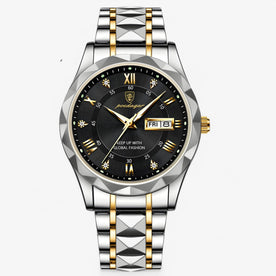 watches : Heren Automatisch Horloge Zilverblauw - Klassiek Polshorloge met Blauwe Lederen Band 40mm in Zilver Zwart van Pantinoshop