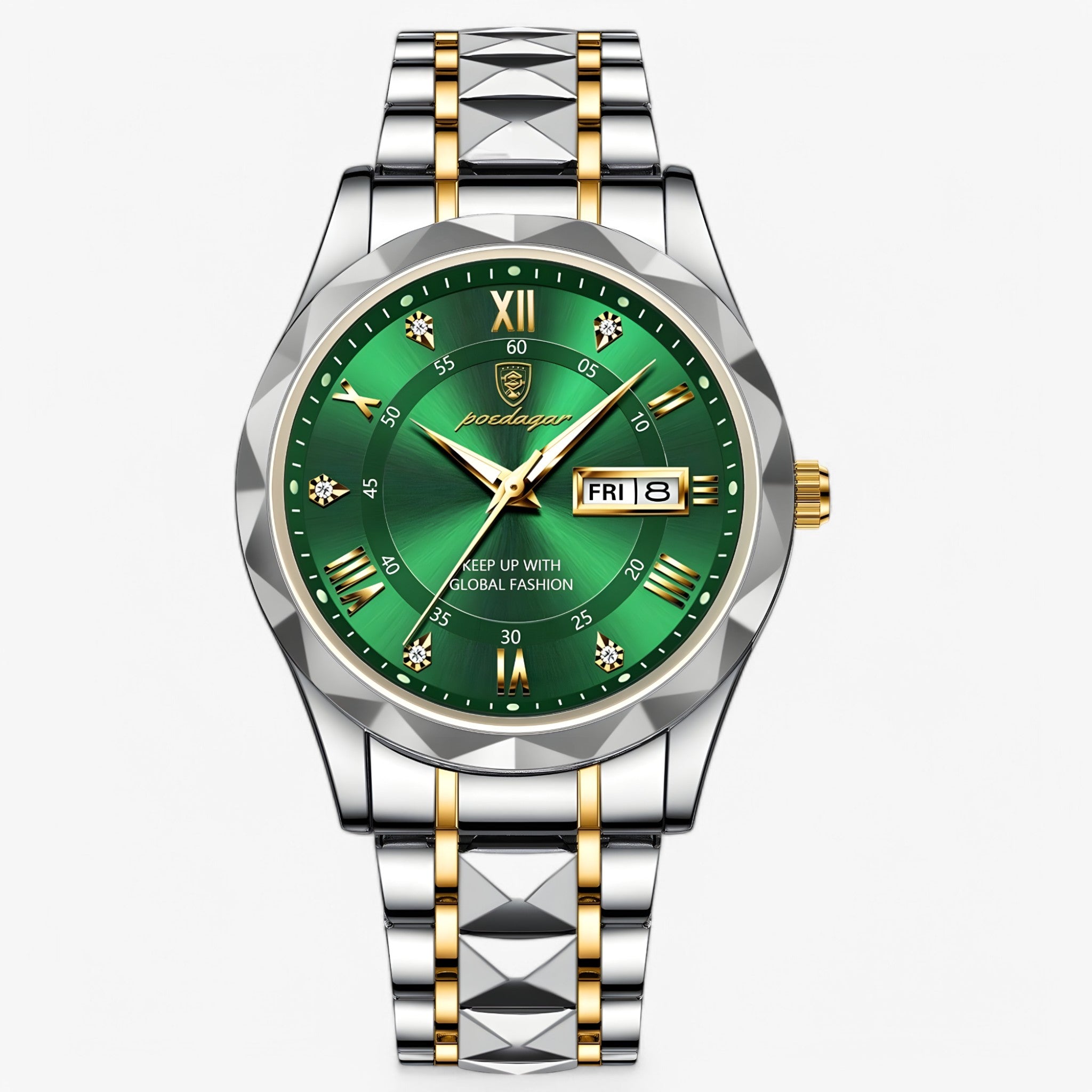 watches : Heren Automatisch Horloge Zilverblauw - Klassiek Polshorloge met Blauwe Lederen Band 40mm in Zilvergroen van Pantino