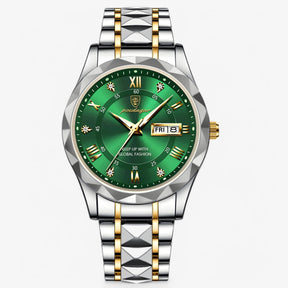 watches : Heren Automatisch Horloge Zilverblauw - Klassiek Polshorloge met Blauwe Lederen Band 40mm in Zilvergroen van Pantino