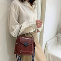 Borsa a spalla da donna bordeaux - Pelle robusta con tracolla - Pelle PU