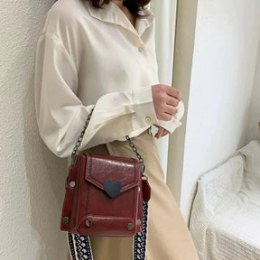 bags : Schoudertas Dames Wijnrood - Stoere Leren met Riem - PU-Leer in Wijnrood van Pantino