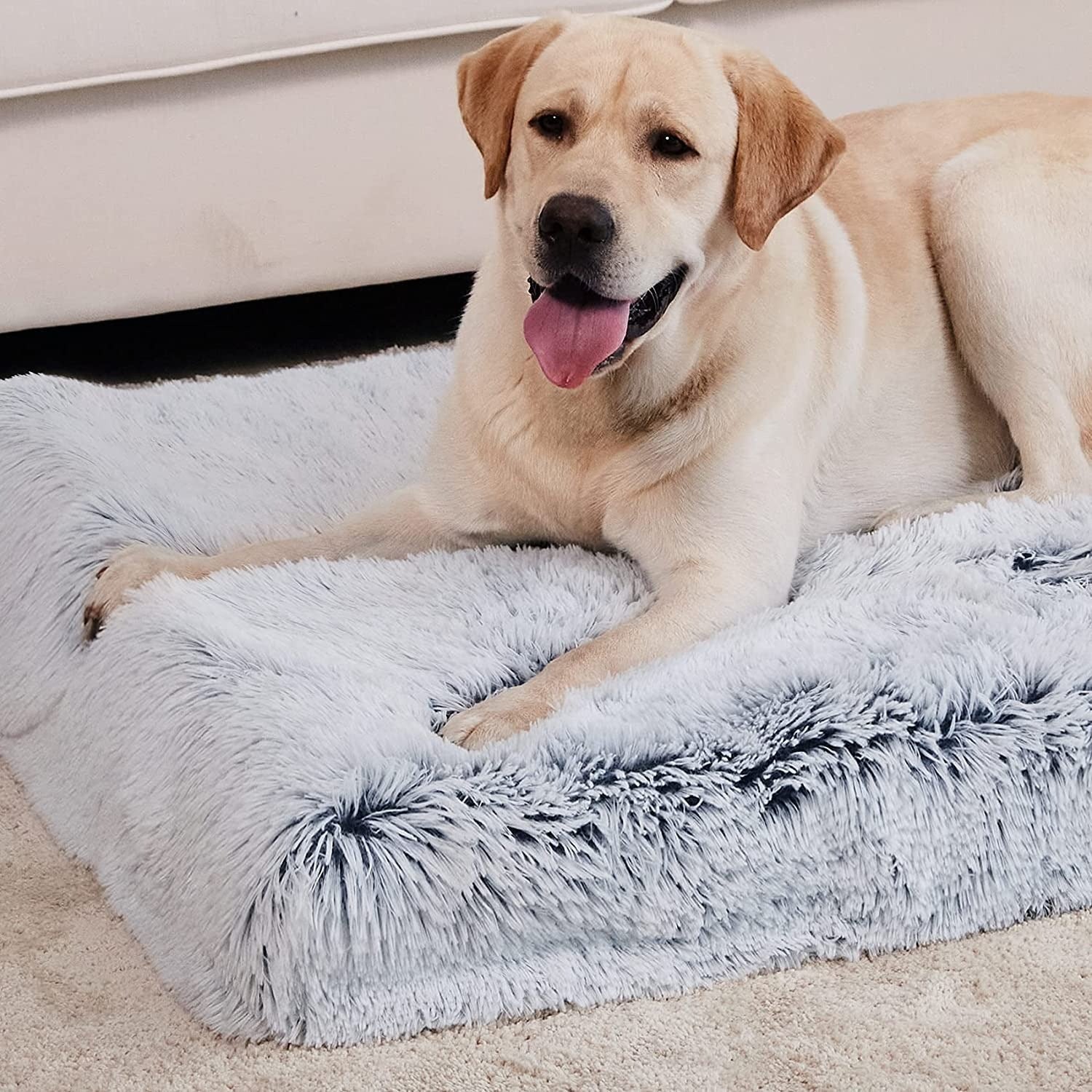 pets : Orthopedisch Pluche Hondenbed in Grijs in van Pantino