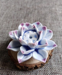 home & garden : Lotusbloem Wierrook Houder - Stijlvol Ontwerp - A in B - Wit Blauw Paars van Pantino