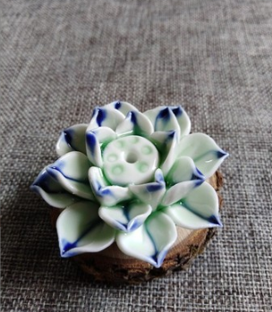 home & garden : Lotusbloem Wierrook Houder - Stijlvol Ontwerp - A in E - Licht-Groen Blauw van Pantino