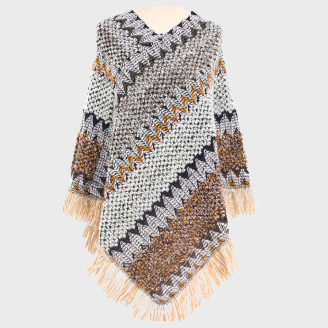 Poncho : Dames poncho roze katoen - Boho zomer strandponcho one size in Beige van Pantino