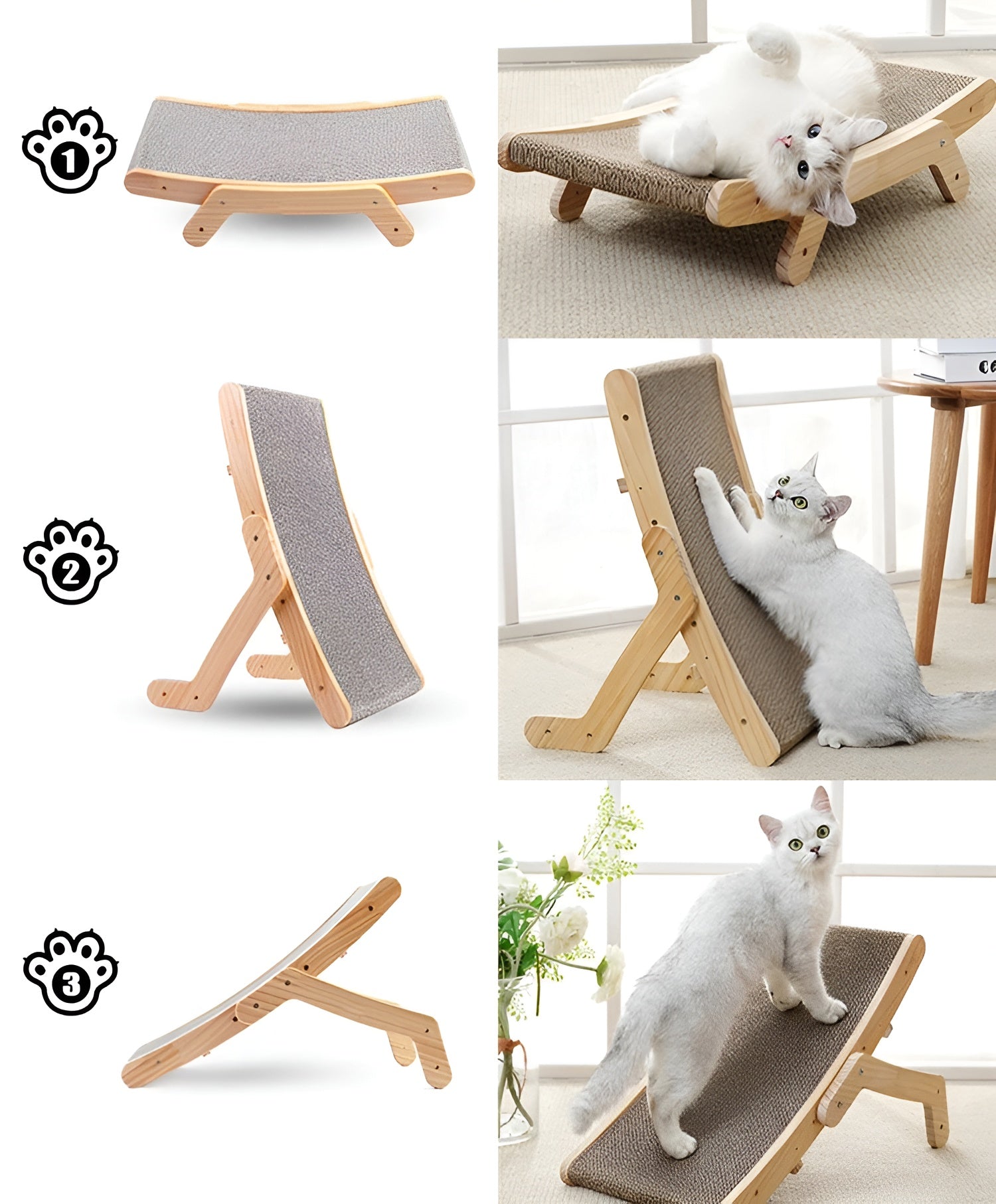 pets : Houten Kattenkrabplank - Multifunctionele Verwijderbare Design - Hout in van Pantino