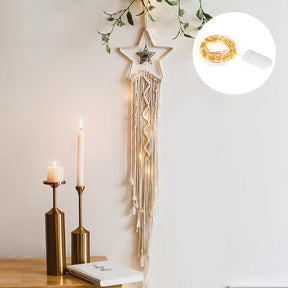 home & garden : Macramé Dromenvanger - Bohemian Muur Decoratie - Katoen in Ster van Pantino