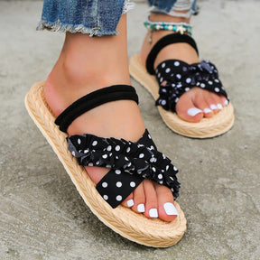 Sandals : Dames Sandalen - Fluwelen Slip-on Ontwerp voor een Sofisticated en Modieuze Stijl - Zwart in Zwart van Pantino