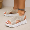 Dames Scandinavische Sandalen - Beige Leren Comfortabele Zomersandalen