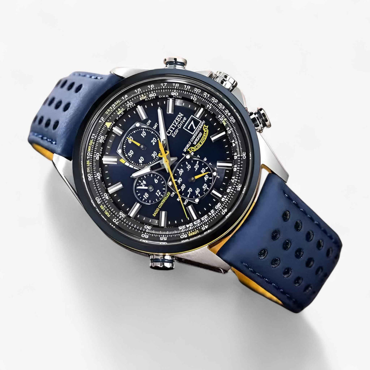 Heren Chronograaf Horloge MultiSteel 42mm – Staal Zilver, Blauwe Wijzerplaat