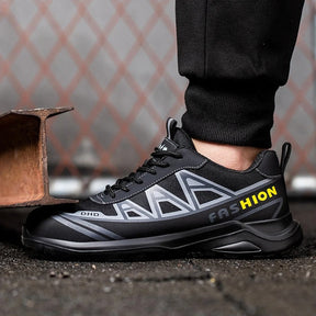 Safety Shoes : Schoenen Heren Zwart Grijs - Veiligheidsschoenen voor met Brede Veiligheidsneus in van Pantino