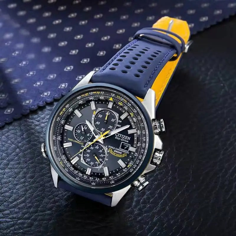 watches : Heren Chronograaf Horloge MultiSteel - 42mm Roestvrij Staal - Koffiebruin/Zwart Leer in van Pantino