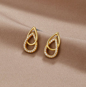 Earrings : Oorbellen Goud - Mara Teardrop 5 Cm in van Pantino