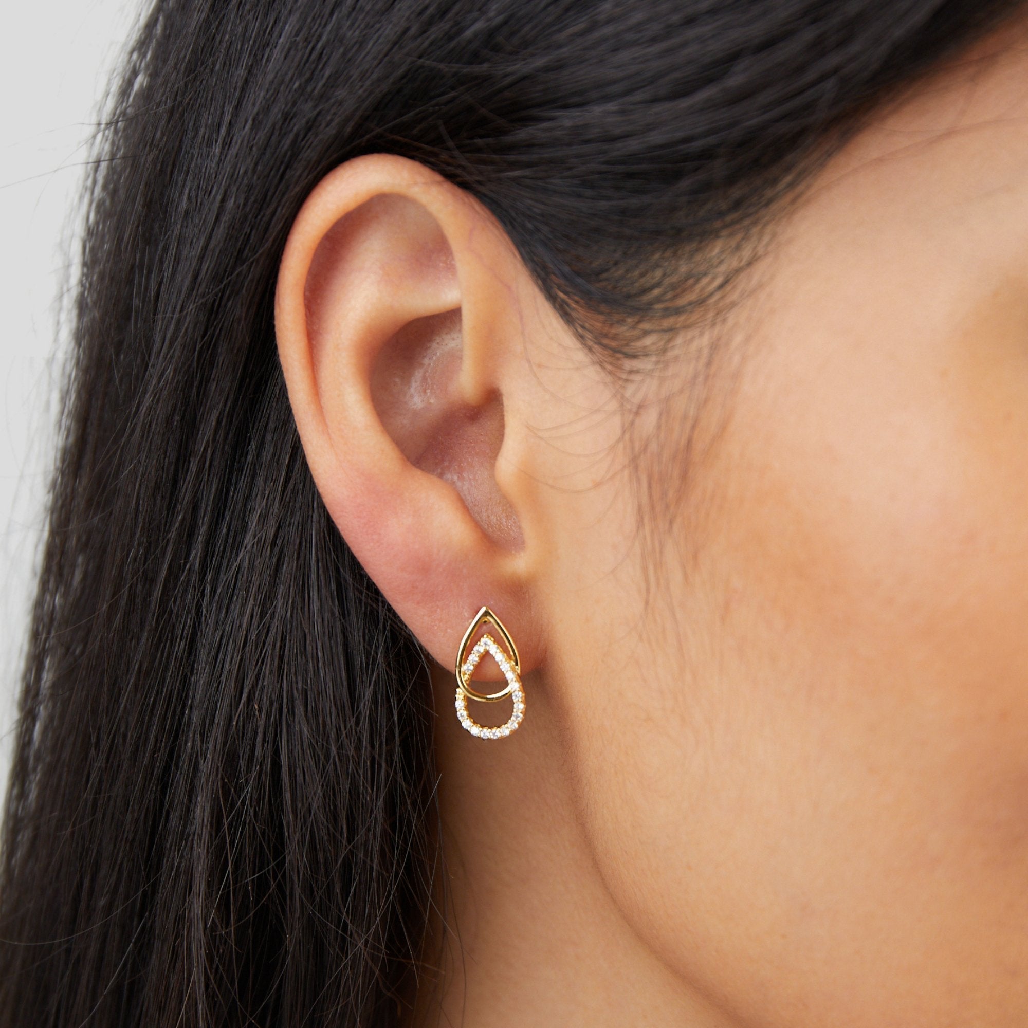 Earrings : Oorbellen Goud - Mara Teardrop 5 Cm in van Pantino