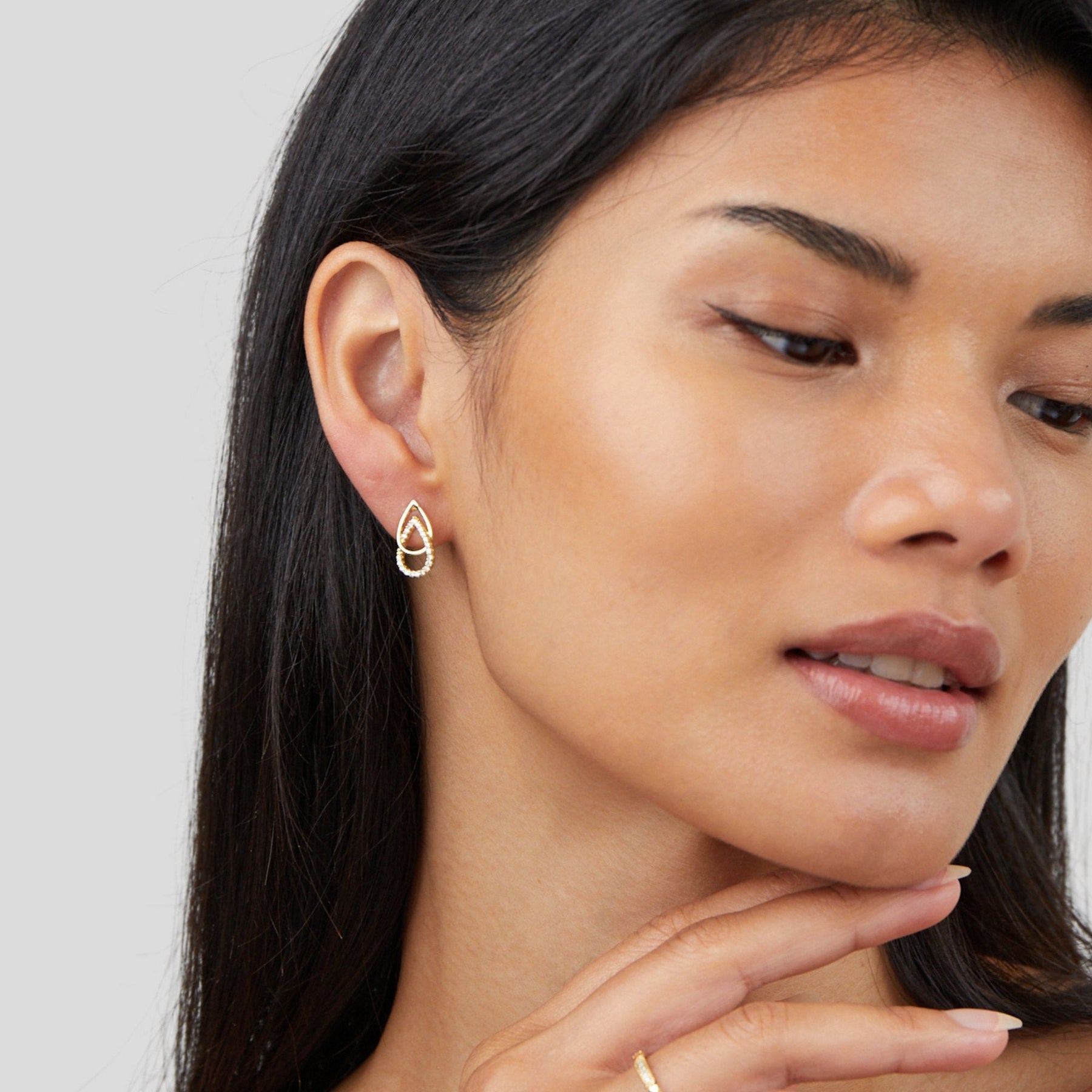 Earrings : Oorbellen Goud - Mara Teardrop 5 Cm in van Pantino
