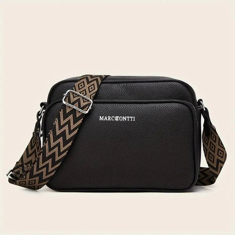 bags : Leren Schoudertas Dames Zwart - Dagelijks Gebruik Veelzijdig - PU-Leer in Zwart van Pantino