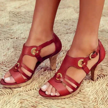 Sandals : Dames Sandalen - Relax Design voor een Comfortabele en Ontspannen Wandelervaring - Zwart in Rood van Pantino