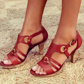 Sandals : Dames Sandalen - Relax Design voor een Comfortabele en Ontspannen Wandelervaring - Zwart in Rood van Pantino