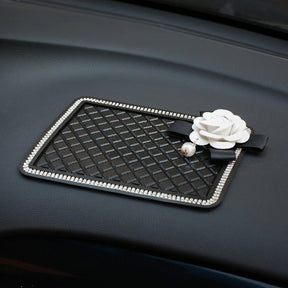 Car Dashboard Mat : Anti-Slip Mat Auto Wit Kristal - Telefoon Stabiel Houden - PVC in van Pantino