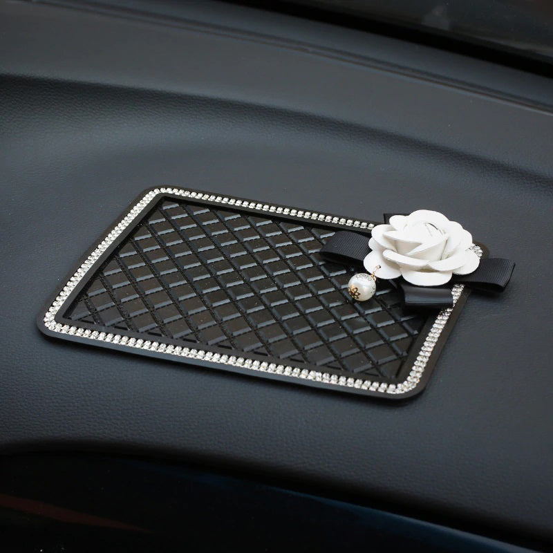 Car Dashboard Mat : Anti-Slip Mat Auto Wit Kristal - Telefoon Stabiel Houden - PVC in van Pantino
