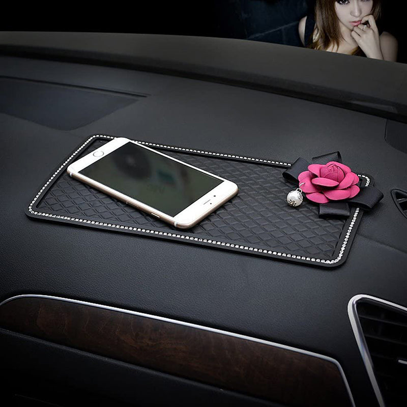 Car Dashboard Mat : Anti-Slip Mat Auto Wit Kristal - Telefoon Stabiel Houden - PVC in van Pantino