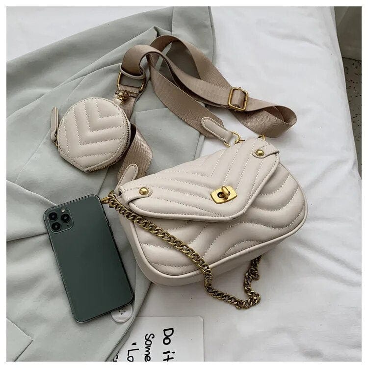 bags : Crossbody Tas Beige - Trendy Casual met Portemonnee in Beige 20x15x7cm van Pantino