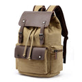 Rugzak Heren Khaki - Canvas-Laptoprugzak voor voor Dagelijks Gebruik