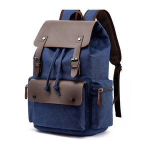 bags : Rugzak Heren Khaki - Canvas-Laptoprugzak voor voor Dagelijks Gebruik in Marineblauw van Pantino