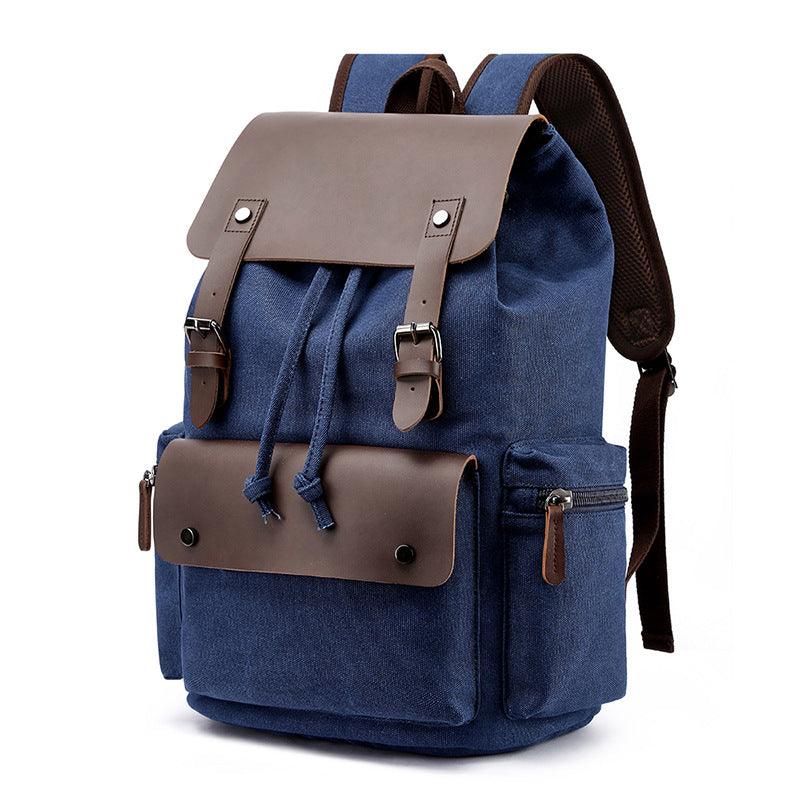 bags : Rugzak Heren Khaki - Canvas-Laptoprugzak voor voor Dagelijks Gebruik in Marineblauw van Pantino