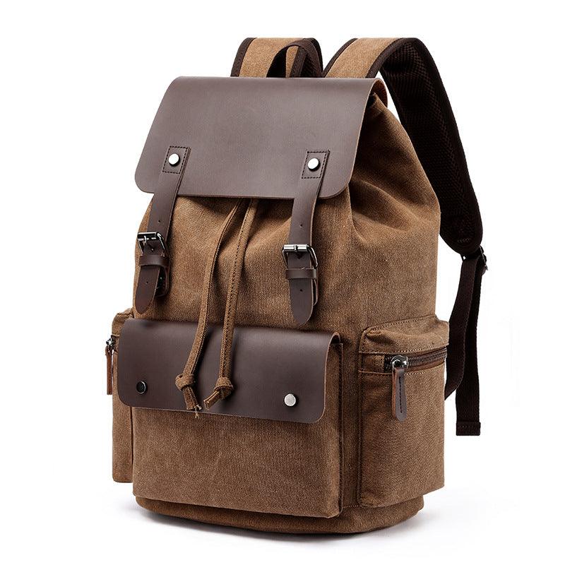 bags : Rugzak Heren Khaki - Canvas-Laptoprugzak voor voor Dagelijks Gebruik in Koffie van Pantino