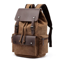 bags : Rugzak Heren Khaki - Canvas-Laptoprugzak voor voor Dagelijks Gebruik in Koffie van Pantino