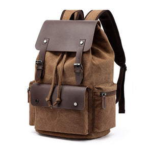 bags : Rugzak Heren Khaki - Canvas-Laptoprugzak voor voor Dagelijks Gebruik in Koffie van Pantino