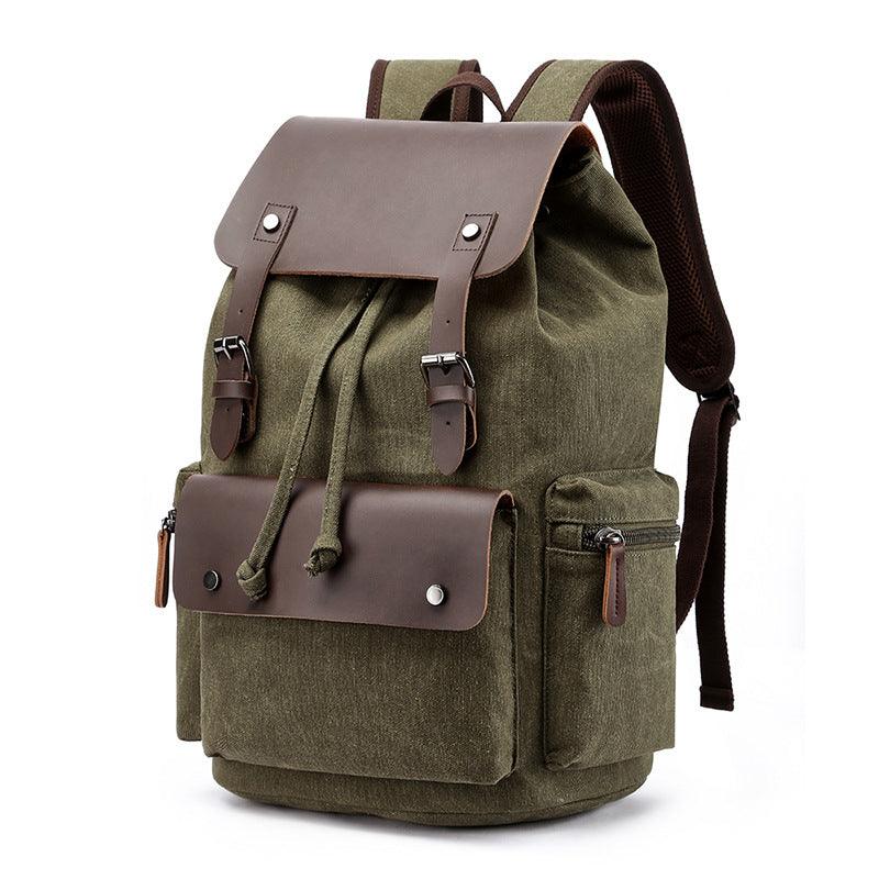 bags : Rugzak Heren Khaki - Canvas-Laptoprugzak voor voor Dagelijks Gebruik in Groente van Pantino