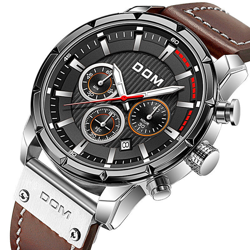 watches : Horloge Heren Bruin Rosegoud - Lichtgevend Sporthorloge in Bruin zwart van Pantino
