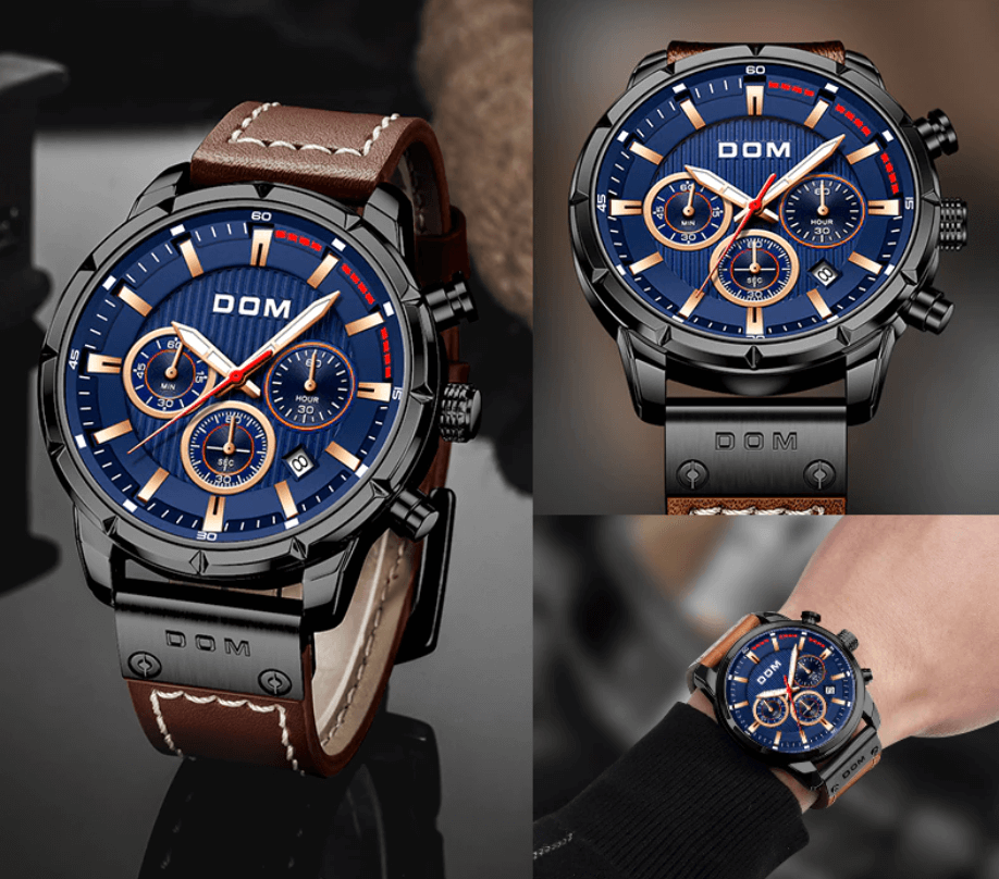 watches : Horloge Heren Bruin Rosegoud - Lichtgevend Sporthorloge in van Pantino