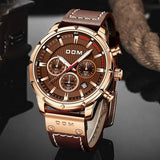 Men's Watch Brown Rose Gold - Luminous Sports Watch