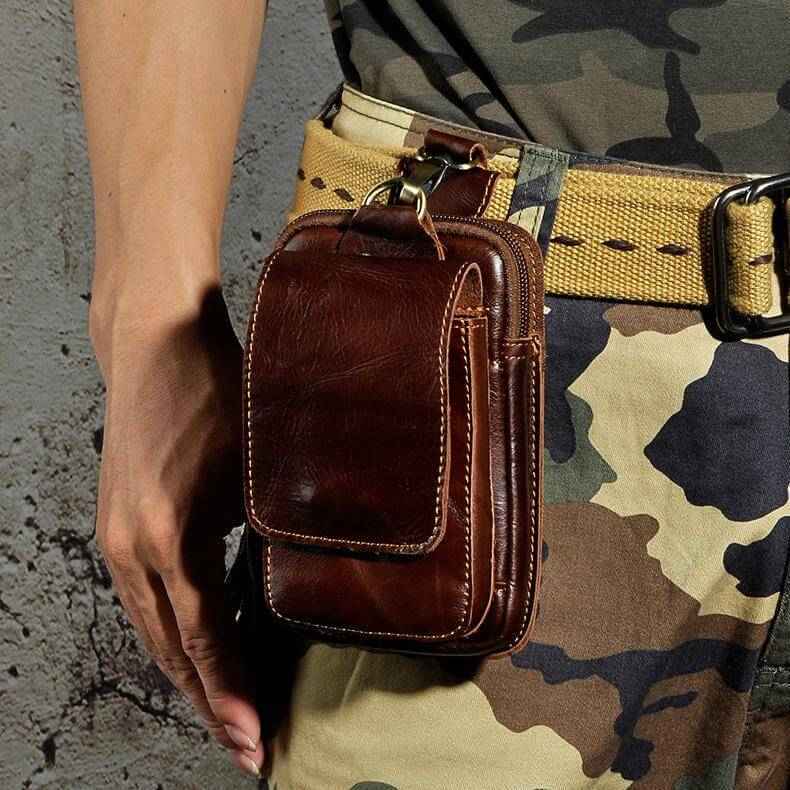 Belt Bag : Heuptasje voor heren in zwart leer – Elegant en praktisch voor dagelijks gebruik in van Pantino