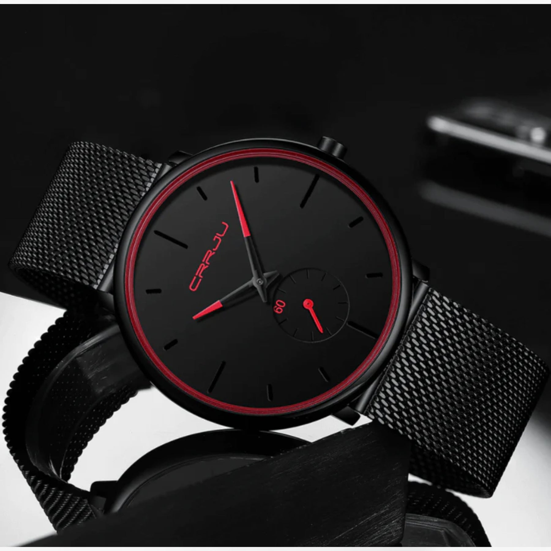 watches : Horloge Heren Zwart Blauw - Crjju Dunne Moderne in van Pantino