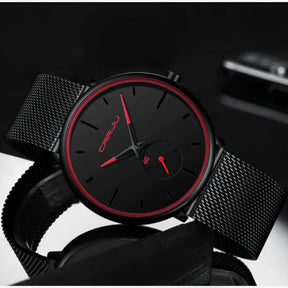 watches : Horloge Heren Zwart Blauw - Crjju Dunne Moderne in van Pantino