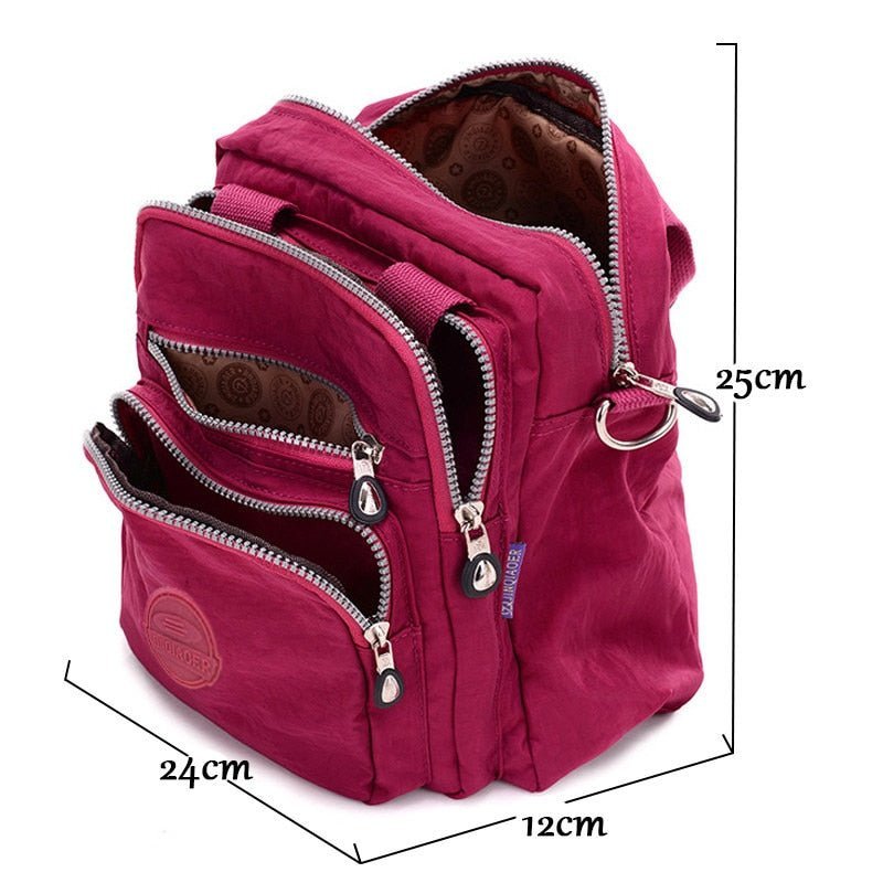 bags : Crossbody Tas Dames Zwart - 3-in-1 Waterdicht Multifunctioneel - Nylon in van Pantino